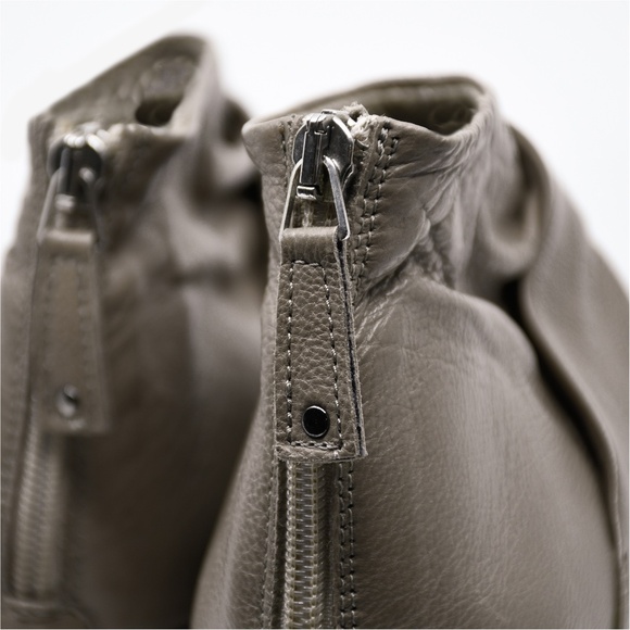 RON WHITE Slouchy Leather Ankle Boots in Greige Size EU 40 US 9.5 Made in Italy - Picture 7 of 10